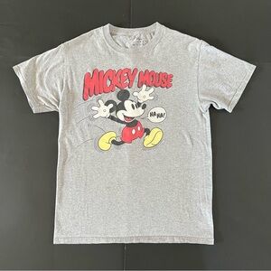 Disney Mens Small Gray Mickey Mouse Ha Ha Cartoon Shirt Top Tee